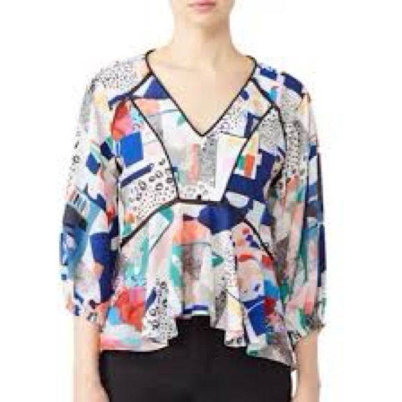 HUNTER BELL Tops - Hunter Bell Grayson Abstract Silk Women's Top